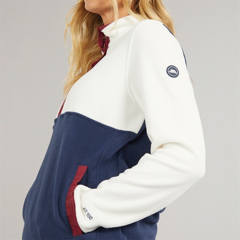 Trespass Womens Abilene Half Button Fleece Ghost - Image 5