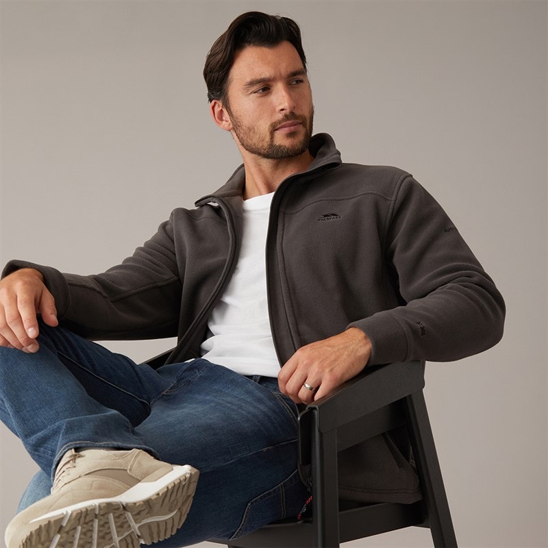 Trespass Mens Bernal Full Zip Fleece Jacket Carbon - Image 1