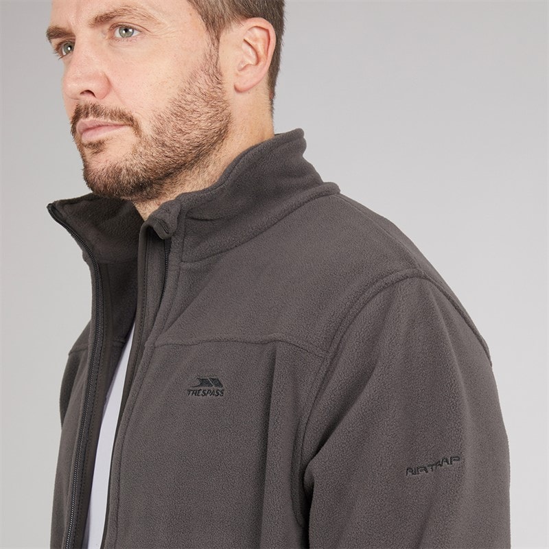 Trespass Mens Bernal Full Zip Fleece Jacket Carbon - Image 3