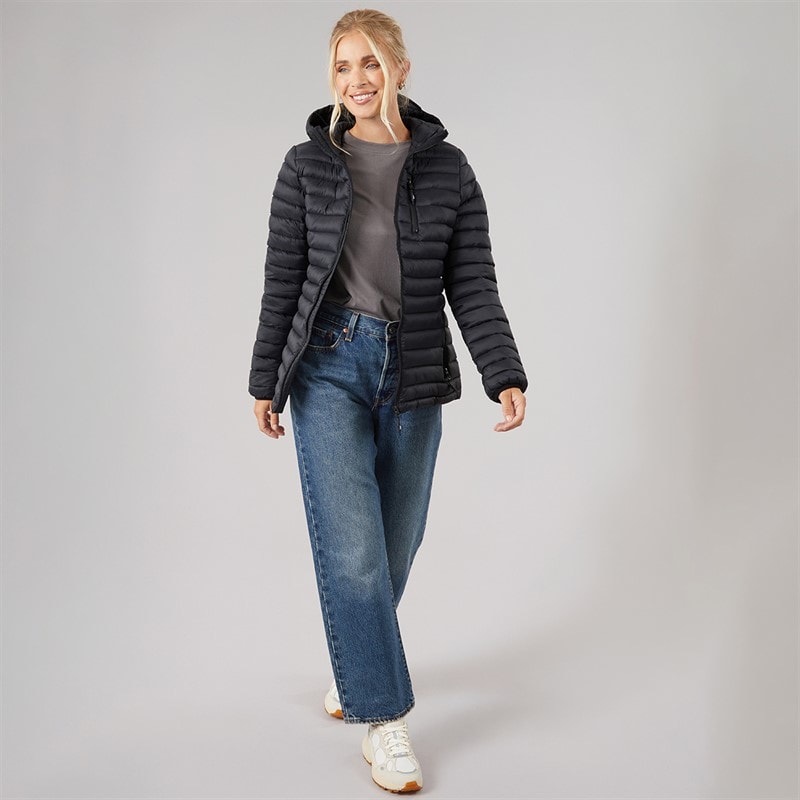 Trespass Womens Lenka 2 Padded Hooded Jacket Black/Black - Image 4