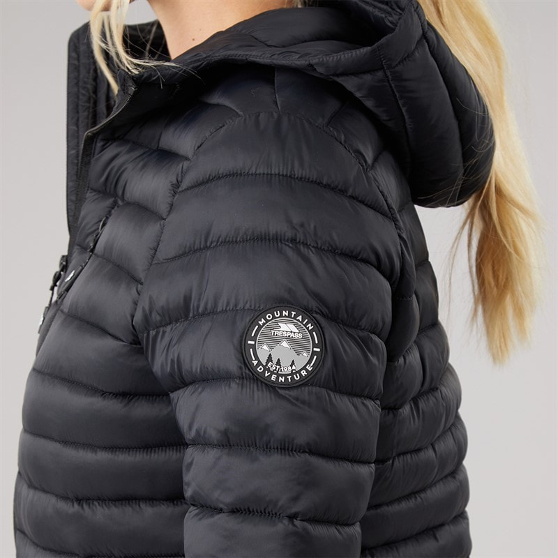 Trespass Womens Lenka 2 Padded Hooded Jacket Black/Black - Image 5