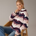 Trespass Womens Clodagh Mountain Print 1/2 Zip Fleece Purple