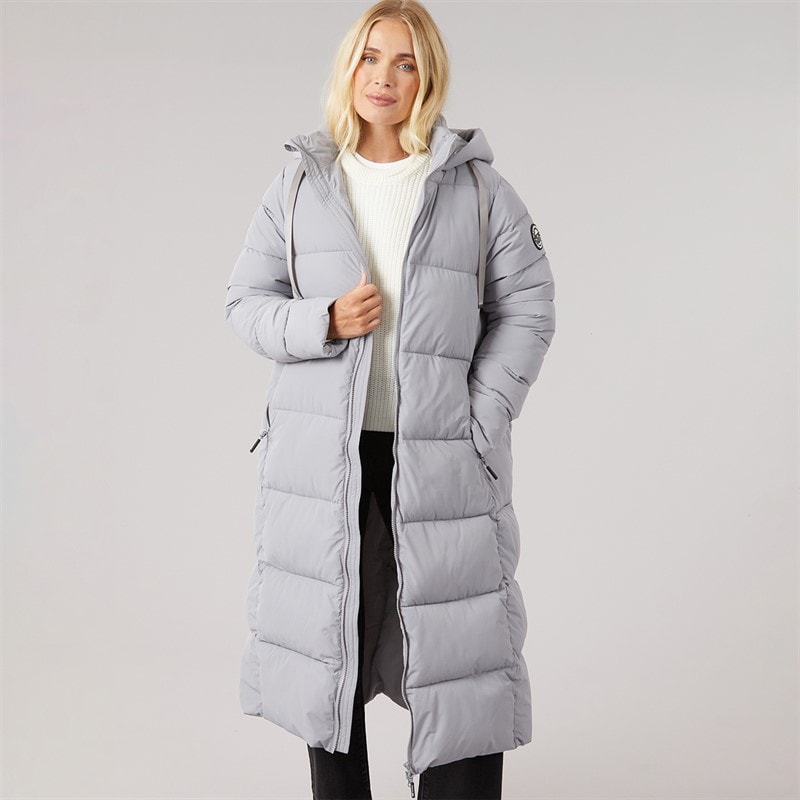 Trespass Womens Therese Waterproof Padded Long Jacket Platinum - Image 1