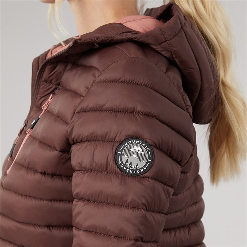Trespass Womens Lenka 2 Padded Hooded Jacket Mocha/Clay - Image 5