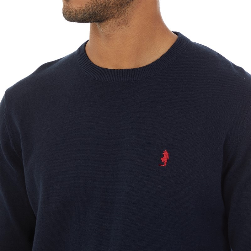 MCS Mens Crew Neck Ellison Knit Jumper Dark Sapphire - Image 3