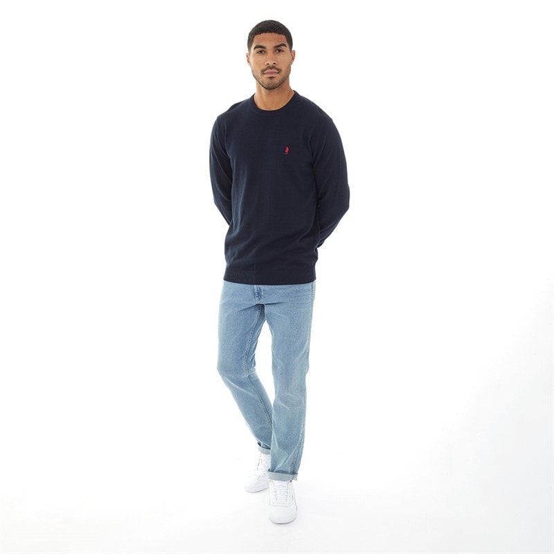 MCS Mens Crew Neck Ellison Knit Jumper Dark Sapphire - Image 4