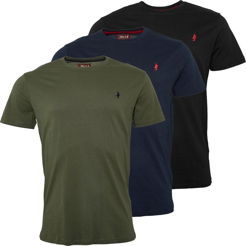 MCS Mens Three Pack T-Shirts Mix Black/Green/Navy - Image 1