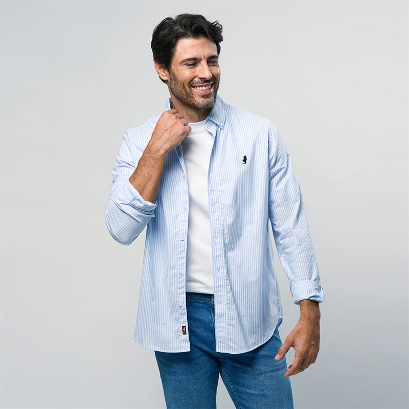 MCS Mens Greg Shirt Light Blue Stripe - Image 1