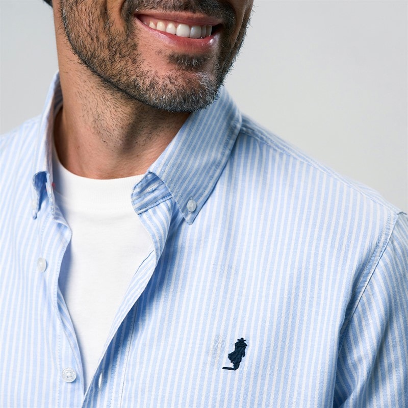 MCS Mens Greg Shirt Light Blue Stripe - Image 3