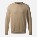 MCS Mens Crew Neck Ellison Knit Jumper  Silver Mink