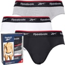 Reebok Mens Wiggins Performance Three Pack Briefs Black/Grey Marl/White