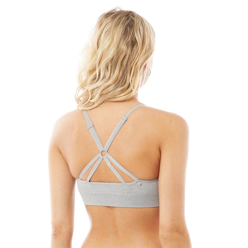 Reebok Womens Maryna Seamless Sports Bra Grey Marl - Image 2