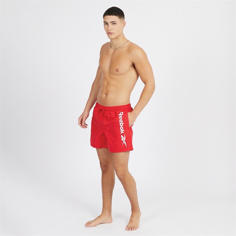 Reebok Mens Yestin Swim Shorts Red/White - Image 3