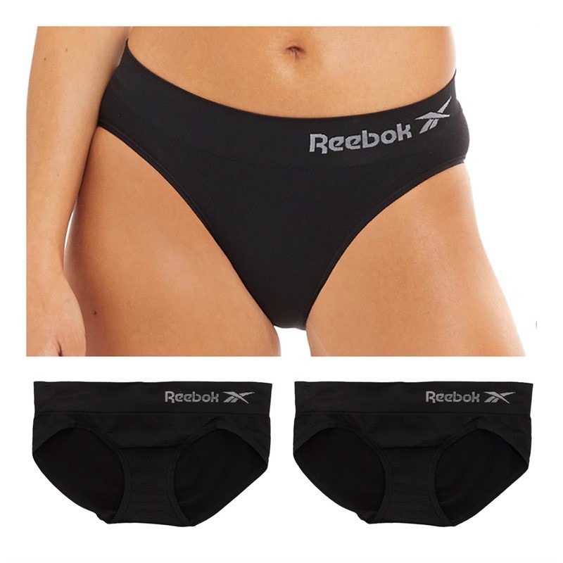 Reebok Womens Raina Three Pack Seamless Performance Briefs Black/Black/Black