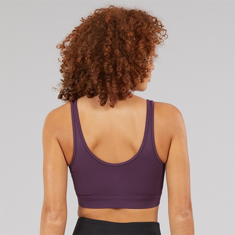 Reebok Womens Active Collective Dreamblend Light Support Sports Bra Top Midnight Plum - Image 2