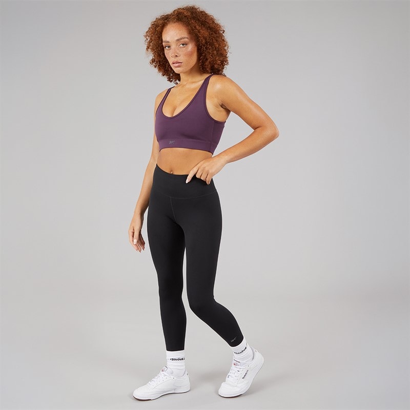 Reebok Womens Active Collective Dreamblend Light Support Sports Bra Top Midnight Plum - Image 3