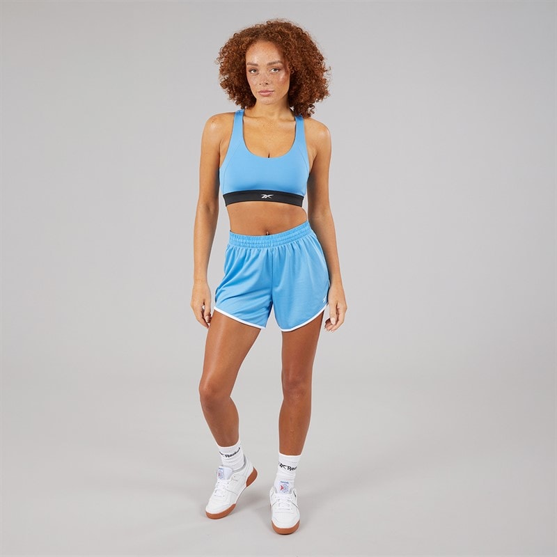 Reebok Womens ID Train Racer Light Support Sports Bra Top Recovery Blue - Image 3