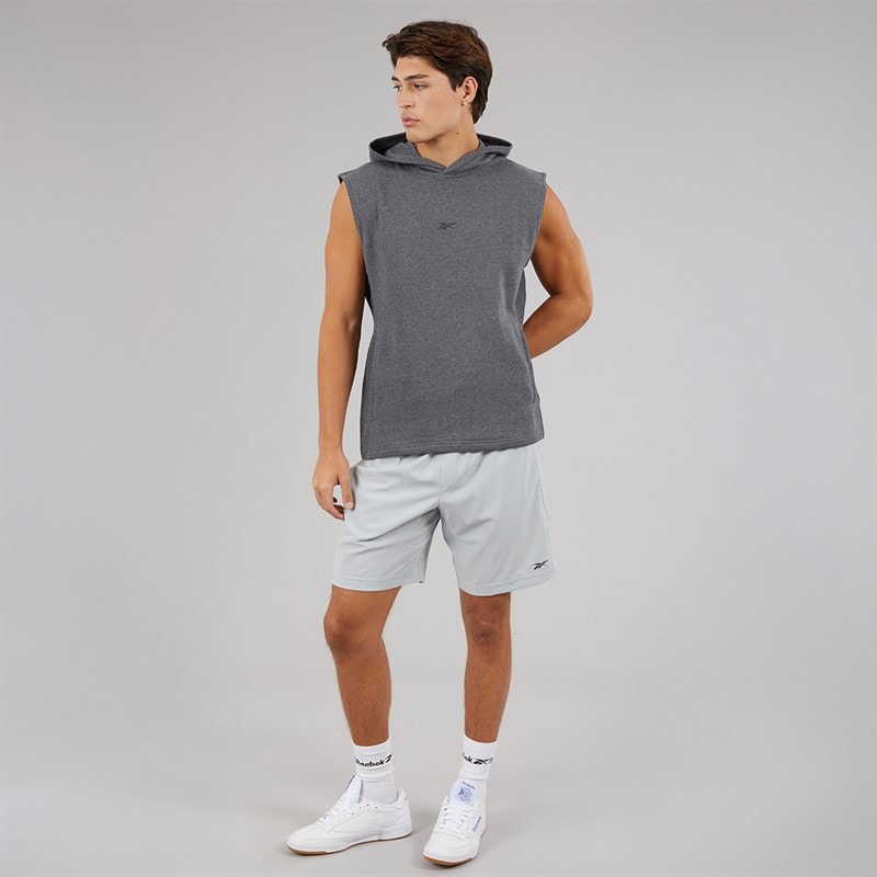 Reebok Mens Basketball Sleeveless Hoodie Dark Heather Grey - Image 4