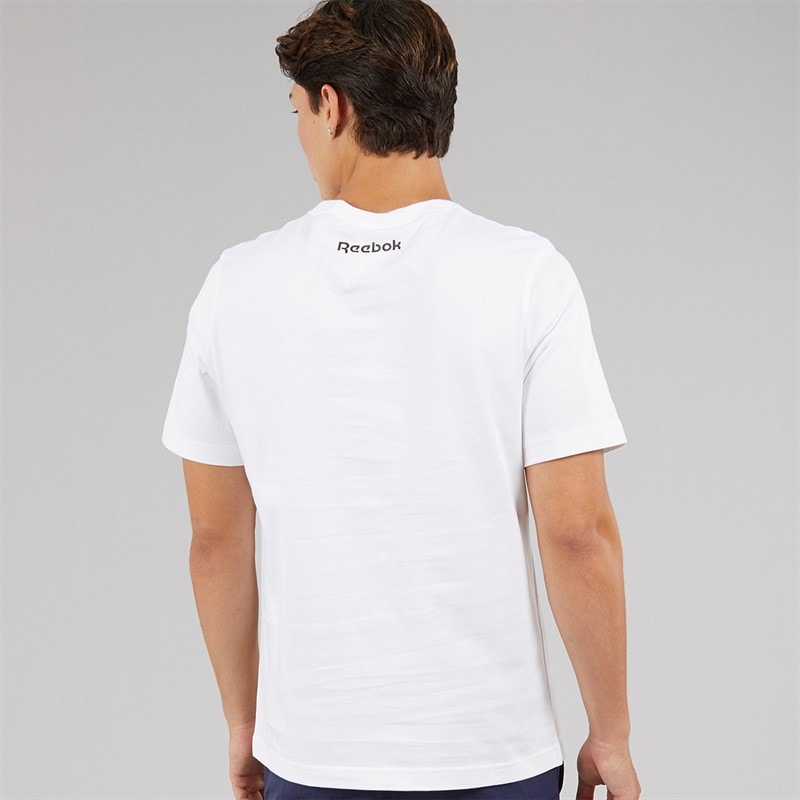 Reebok Mens Basketball T-Shirt White - Image 2