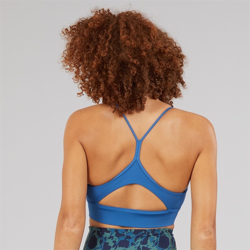 Reebok Womens ID Train Tri-Back Light Support Sports Bra Top Twilight Blue - Image 2