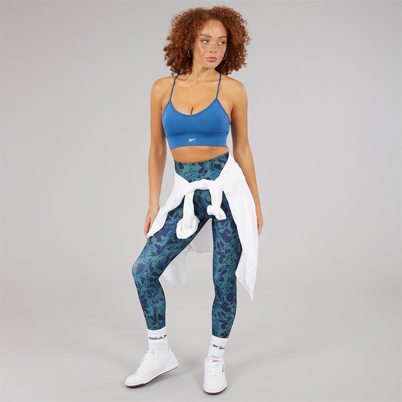 Reebok Womens ID Train Tri-Back Light Support Sports Bra Top Twilight Blue - Image 3