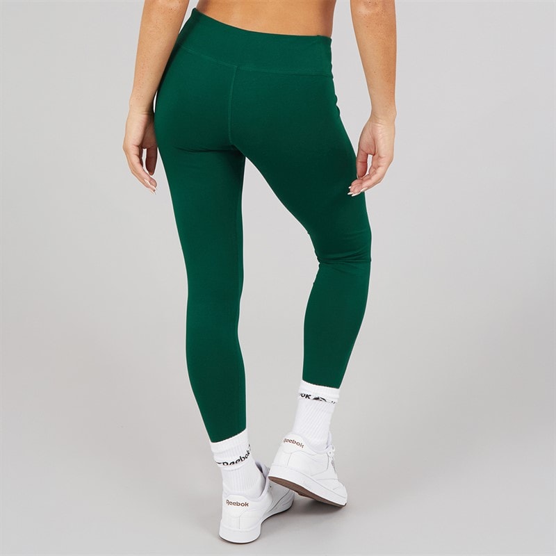 Reebok Womens Reebok Identity Small Logo Cotton Leggings Collegiate Green - Image 2