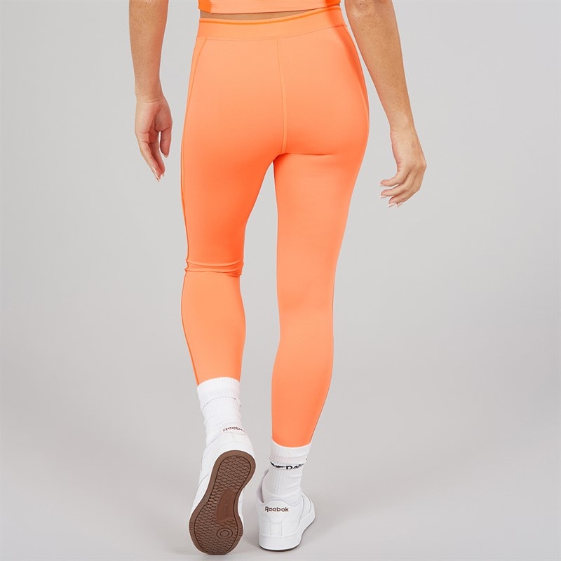 Reebok Womens Team 7/8 High Waist Tight Leggings Supercharged Coral - Image 2