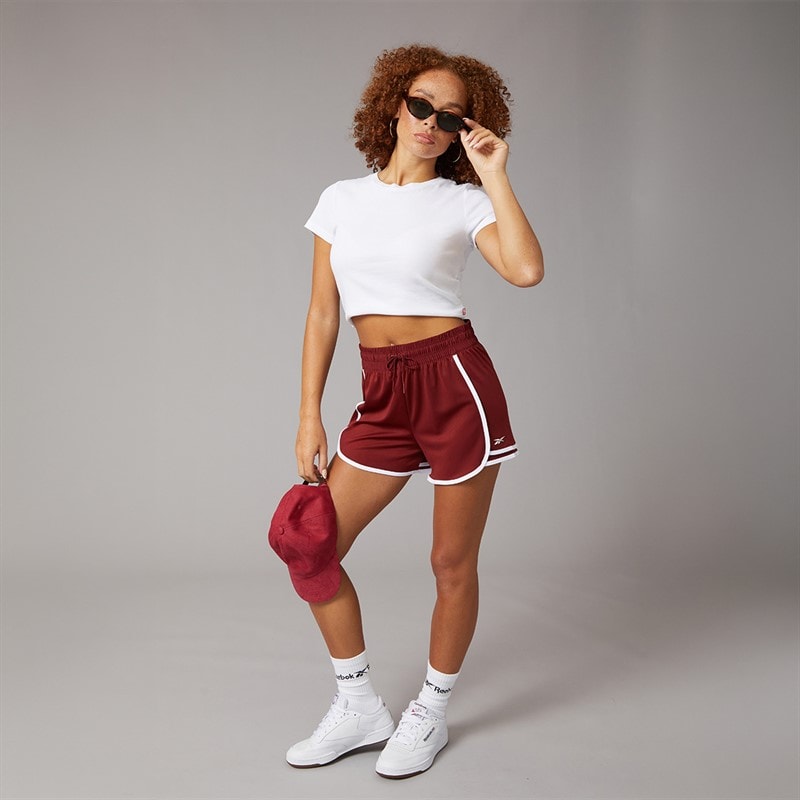 Reebok Womens ID Train Knit Shorts Rich Maroon - Image 4