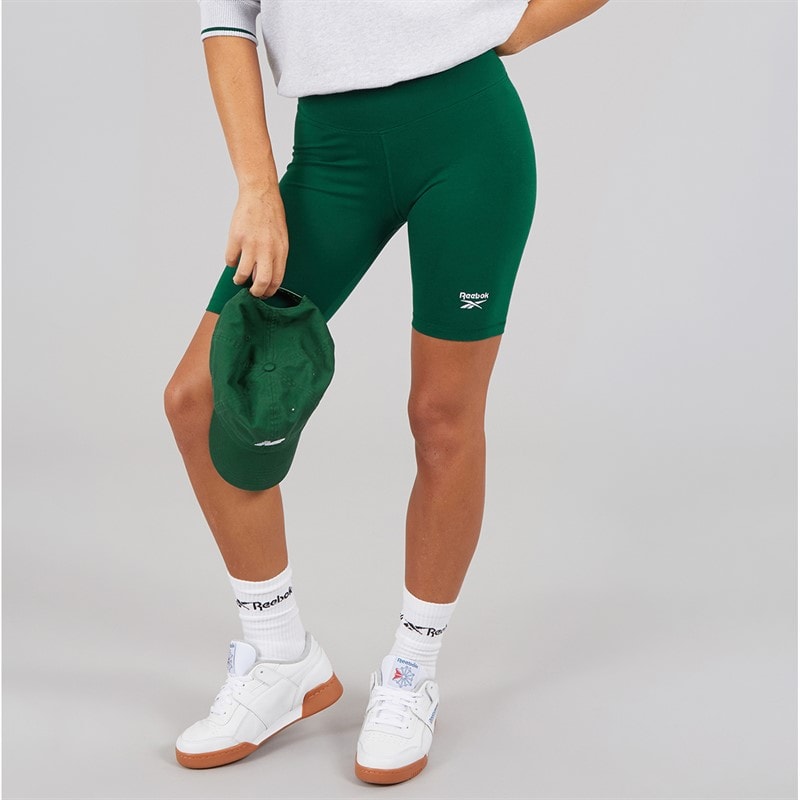 Reebok Womens Reebok Identity Small Logo Fitted Shorts Collegiate Green