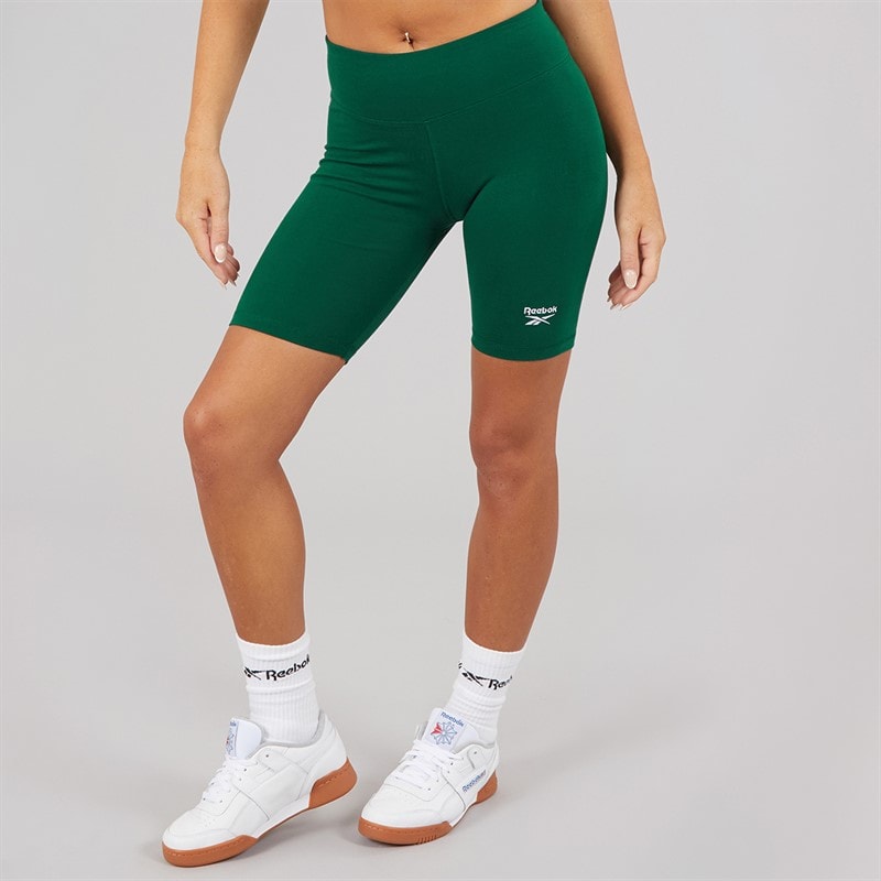 Reebok Womens Reebok Identity Small Logo Fitted Shorts Collegiate Green - Image 3