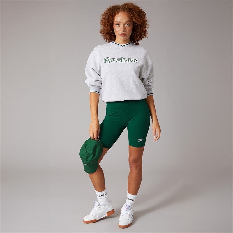 Reebok Womens Reebok Identity Small Logo Fitted Shorts Collegiate Green - Image 4