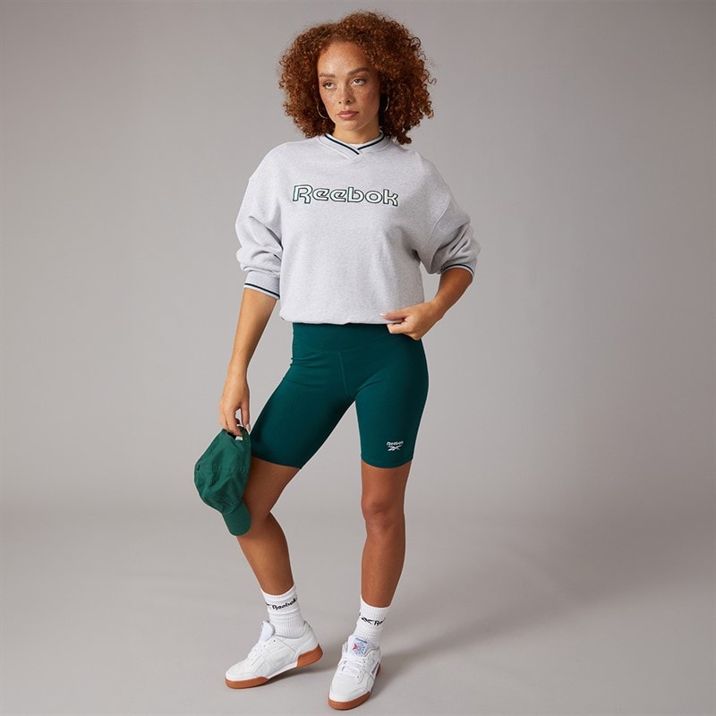 Reebok Womens Team Crew Sweatshirt Light Grey Heather - Image 4