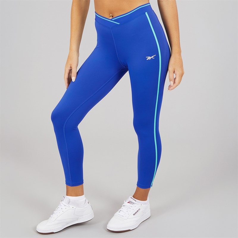Reebok Womens Team 7/8 High Waist Tight Leggings Boundless Blue - Image 3