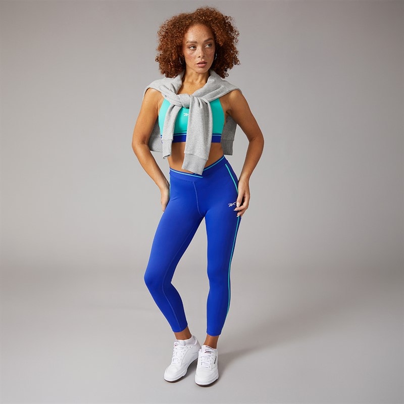 Reebok Womens Team 7/8 High Waist Tight Leggings Boundless Blue - Image 4