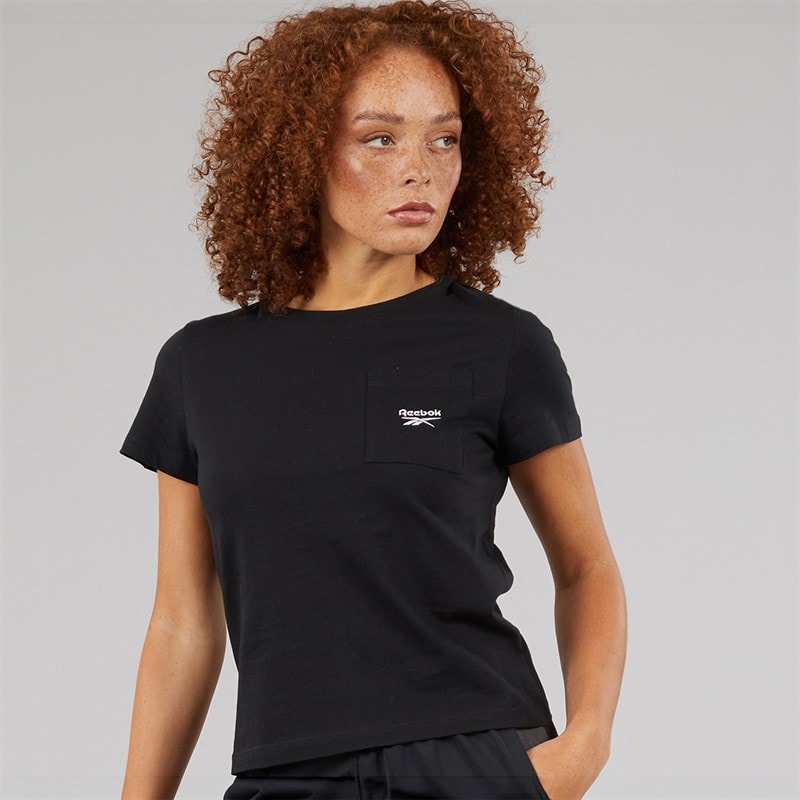 Reebok Womens Identity Small Logo T-Shirt Black - Image 3