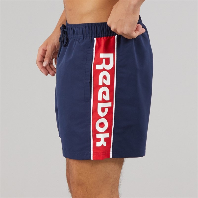 Reebok Mens Reuben Swim Shorts Navy/Red - Image 2