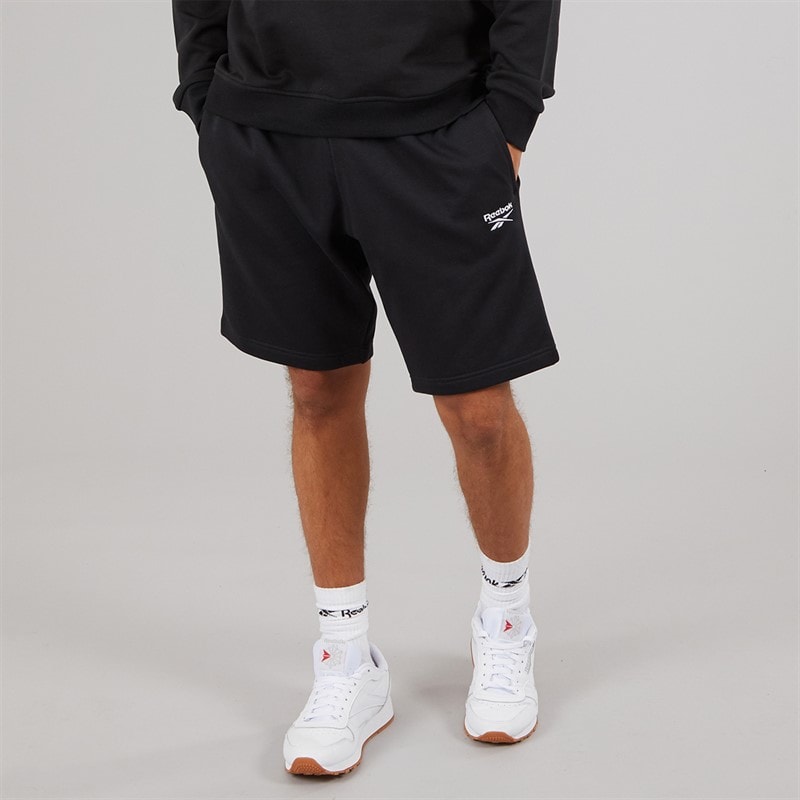Reebok Mens Reebok Identity Small Logo Fleece Shorts Black - Image 1
