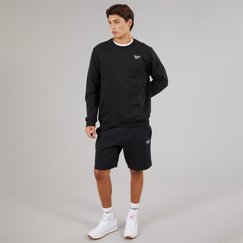 Reebok Mens Reebok Identity Small Logo Fleece Shorts Black - Image 4