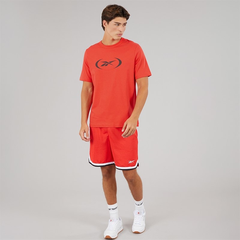 Reebok Mens Reebok Basketball T-Shirt Energy Red - Image 3
