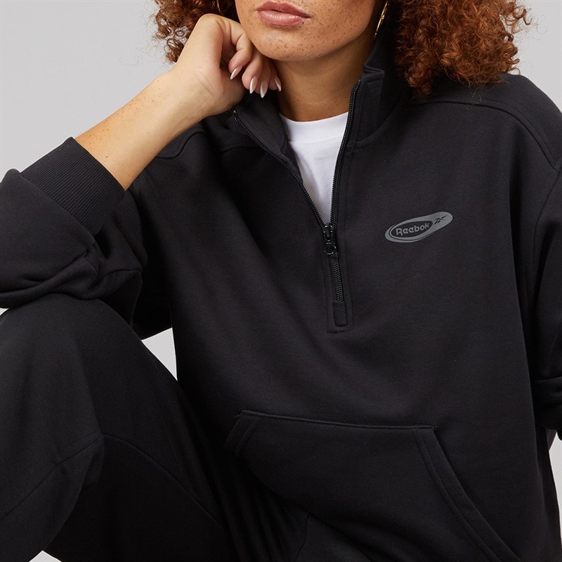 Reebok Womens Identity Energy Brand Proud Identity Layer 1/2 Zip Black - Image 3