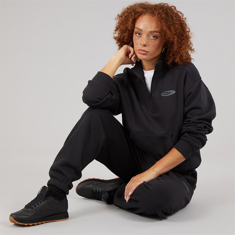 Reebok Womens Identity Energy Brand Proud Identity Layer 1/2 Zip Black - Image 4