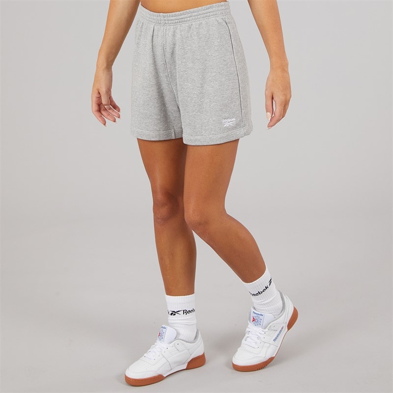 Reebok Womens Reebok Identity Small Logo French Terry Shorts Medium Grey Heather - Image 1