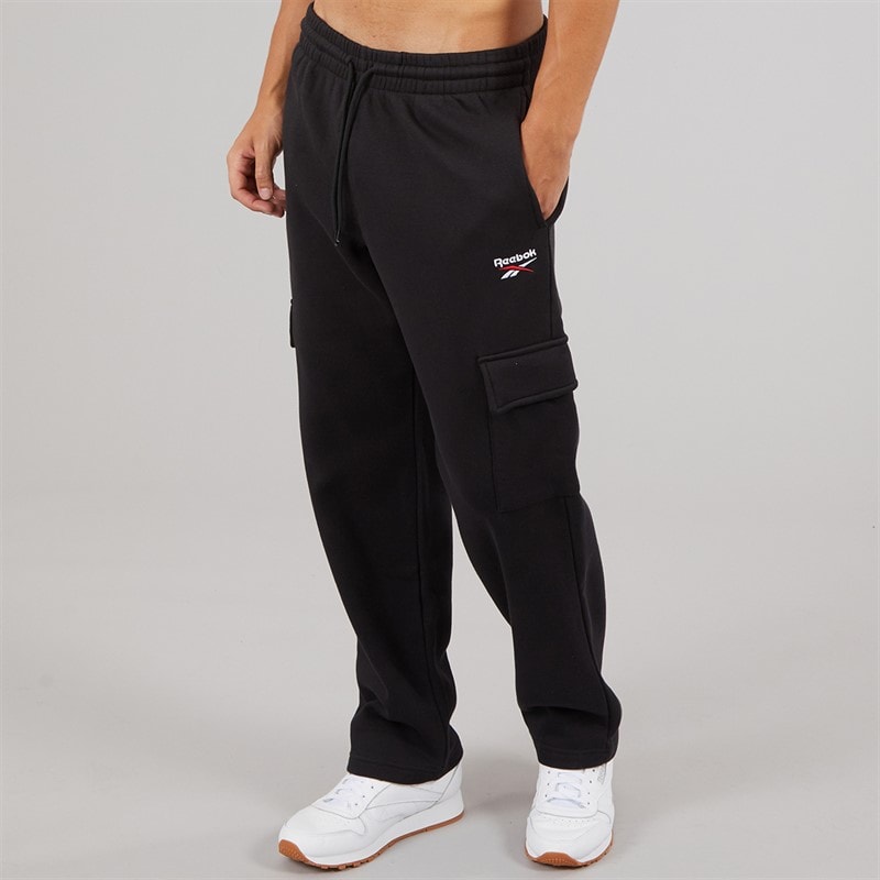 Reebok Mens Reebok Identity Small Logo Cargo Pants Black/White/Vector Red - Image 2