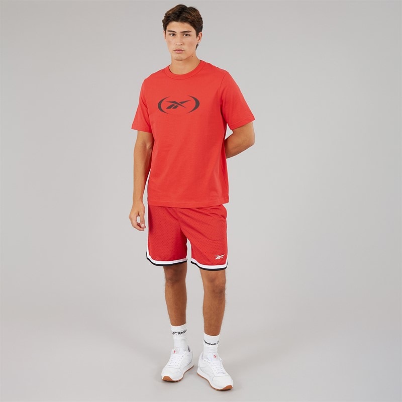 Reebok Mens Reebok Basketball 7 Inch Transition Shorts Energy Red/White - Image 4