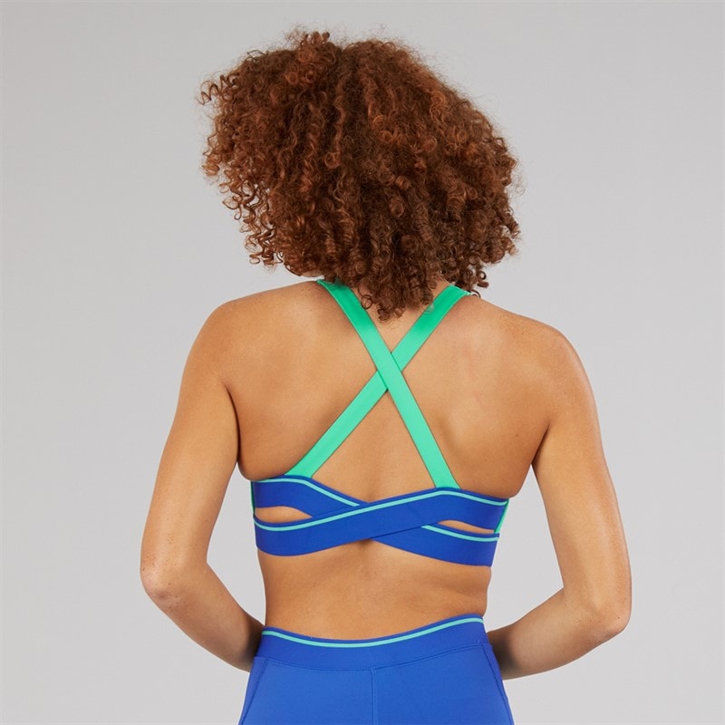 Reebok Womens Team Medium Support Sports Bra Top Unleashed Green - Image 2