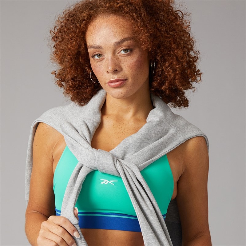 Reebok Womens Team Medium Support Sports Bra Top Unleashed Green - Image 5