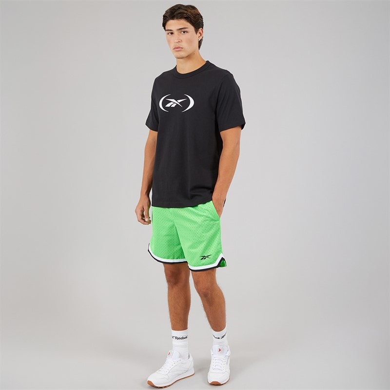 Reebok Mens Reebok Basketball 7 Inch Transition Shorts Solar Lime - Image 4