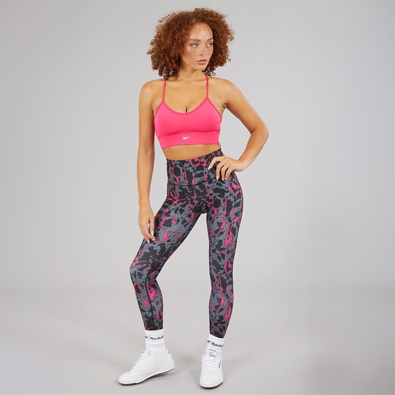 Reebok Womens ID Train Tri-Back Light Support Sports Bra Top Bold Pink - Image 4