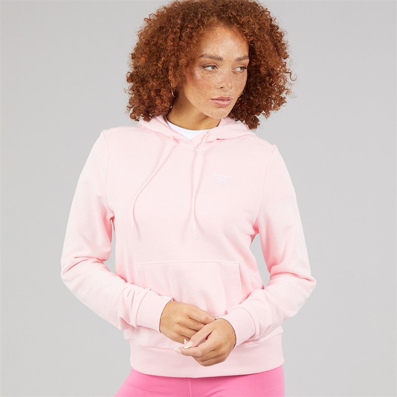 Reebok Womens Reebok Identity Small Logo French Terry Hoodie Frosted Berry - Image 3