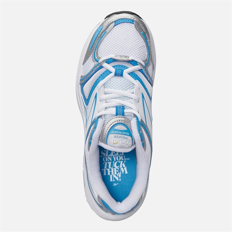 Reebok Womens X Angel Reese RBK Premier Road Plus VI Trainers Silver/Always Blue/White - Image 4